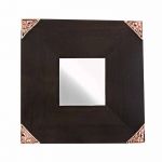 Triangle IV, Mirror with decorative pattern on its four corners, in shiny copper.