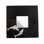 Dolphins, Santorini, Mirror with relief representation of two dolphins in copper, plated in silver 999°.