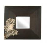 Parisienne, Wooden Mirror with copper relief representation of the famous fresco.
