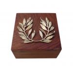 Olive Wreath, Silver-plated Copper, mounted on a wooden box.