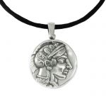 Athena & Alexander, Pendant, with depiction of Goddess Athena, in silver 999°.