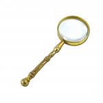 "Charbi", Magnifying Lense with with decoration from a charbi knife, made of brass.