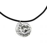 Ammonite necklace in the shape of an ammonite, made of silver 999°.