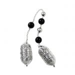 Begleri, with black agate stones and decorative beads with design from a jewel of a greek traditional costume, made of silver 999°.