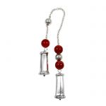 Begleri, with carnelian stones and decorative cylinder edges, handmade of silver 999°.