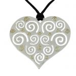 Endless Love, Pendant, Silver 925° & 24K Gold-plating, hanging on a black cord.