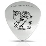 Owl, Handmade Guitar pick, Solid Silver 925°.