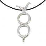 Bird on two circles, Pendant made of silver 999°.