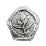 Olive Branch, Paper Weight depicting an olive branch with an olive, made of silver-plated brass.