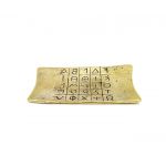 Greek Alphabetic Script Ashtray / small platter, Handmade casted brass