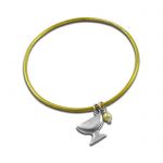 Kylix, Solid Silver 925°, Brass bracelet with pearl