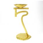 Ancient Script Candlestick "jo", 24K gold-plated brass