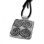 Spirals' silver-plated key-ring, design from an ancient jewel stamp
