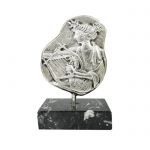 Apollo with his Lyre, Handmade Relief Representation, Silver-plated Brass.