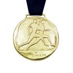 Stadion Race, Olympic Games Medal, Gold-plated 24 K with dark blue ribbon