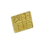Greek Alphabetic Script Pin, handmade casted solid brass (bronze).