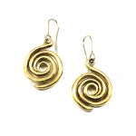 Spiral Gold-plated Earrings, handmade museum copy in solid brass gold-plated 24K nickel free.