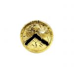 The Shield of Leonidas at the Battle of Thermopylae, handmade solid brass pin with patina