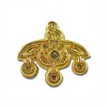 Pin with the ''Bees'' gold jewel of Malia, in Crete, handmade brass