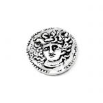 Silver 2 drachma coin of Larissa. Handmade copy in solid brass silver-plated in acrylic case.