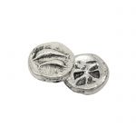 Santorini silver stater replica in solid brass silver-plated with 999° silver solution.