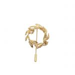 Olive Wreath (kotinos) brooch in gold-plated solid brass on Museummasters.gr