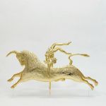 Bull Leaping, Gold-plated 24K copper mounted on an acrylic base on Museummasters.gr.