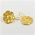 Rosette Gold-plEarrings. Handmade solid brass 24k gold-plated. Solid silver hooks, gold-plated 24 carats nickel free on Muma.gr