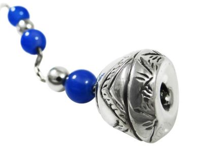 Begleri, with lapis lazuli gemstones and decorative spindle whorls, made of silver 999°.