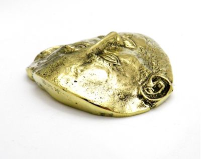 Agamemnon Mask, Paper Weight, handmade solid brass.
