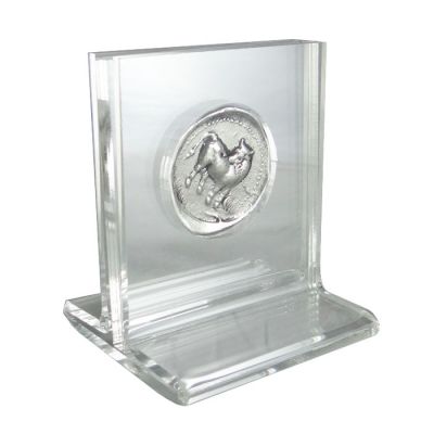 Silver Stater of Gortyn, Silver-plated copy of the coin with acrylic case.