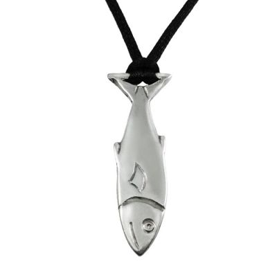 Fish, Pendant in silver 925° with a black satin cord.