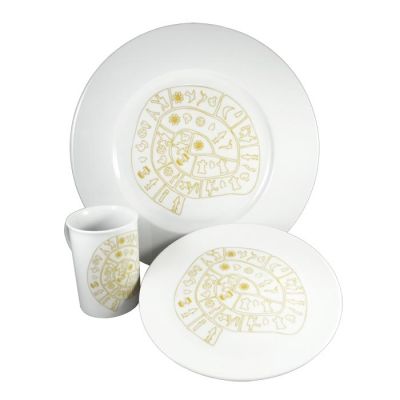 Phaistos Disc, Dinner set made of Bohemian porcelain.