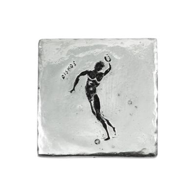 Discus, Olympic Games, Recycled Aluminum with patina of the depiction of the sport.
