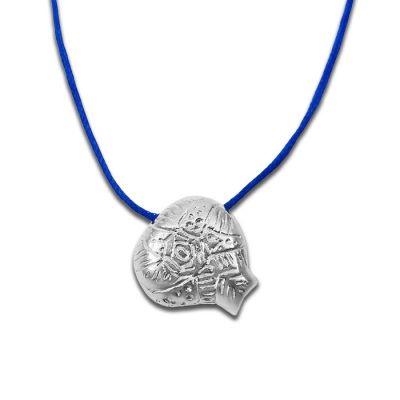Cycladic Star, Kid's Pendant in Solid Silver 925° with blue cord