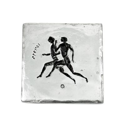 Stadion Race, Olympic Games, Recycled Aluminum with patina on the depiction of the sport.