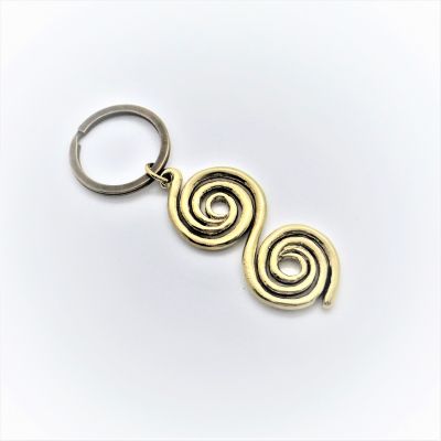 Ancient Spirals key ring, handmade of solid brass.