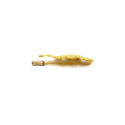 Oak Leaf Brooch, Gold-plated 24K, Handmade solid brass (bronze)