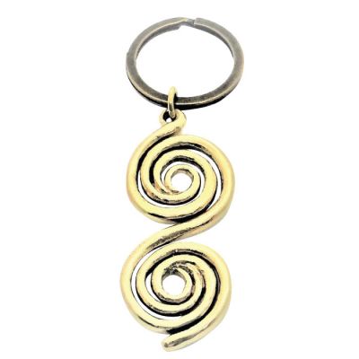 Ancient Spirals' keyring, handmade of solid brass.
