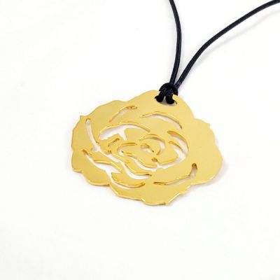 Rose Gold-plated Pendant. Handmade solid brass gold-plated 24 carats.