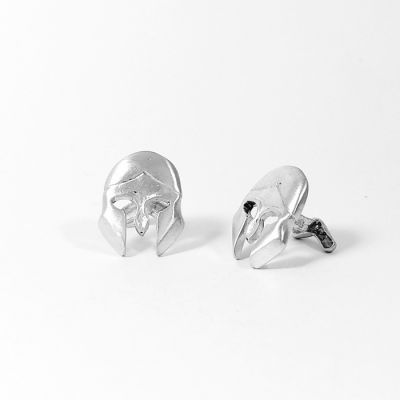 Leonidas Helmet Silver Cufflinks