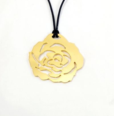 Rose Gold-plated Necklace. Handmade solid brass gold-plated 24 carats.