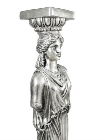 Caryatid, Sculpture made of resin, coated in copper and plated in silver solution 999°.