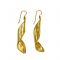 Olive Leaf Gold-plated Earrings, handmade solid brass, hooks solid silver, 24K Gold-plated nickel FREE