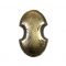 Shield Figure Eight, Paper Weight, handmade brass with patina