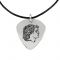 Silver guitar pick pendant with your engravings on both sides - Solid Silver Plectrum