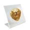 The Mask of King Agamemnon, 24K Gold-plated Copper mounted on an acrylic stand.